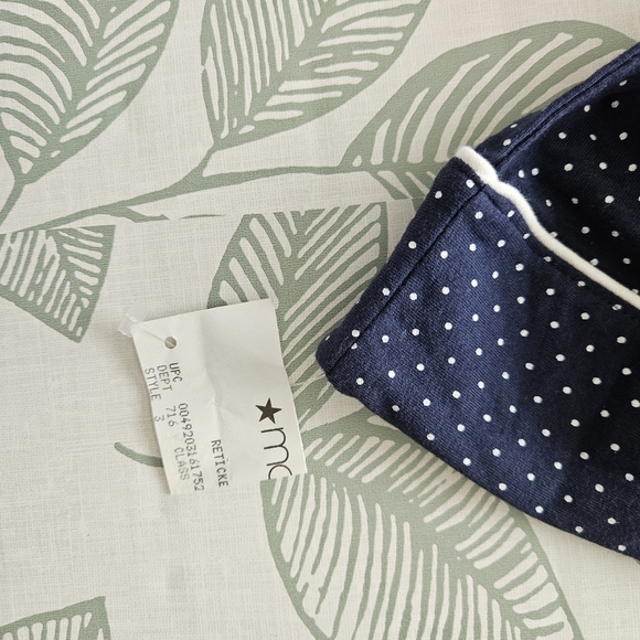 NWT!!!‎ Lauren Ralph Lauren Navy Polka Dot Pajama Top, Size XS - Picture 2 of 5